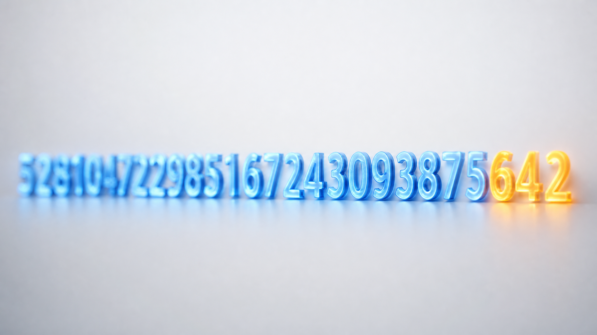 Glowing horizontal sequence of digits with the final checksum highlighted in amber, illustrating IMEI Luhn checksum verification.