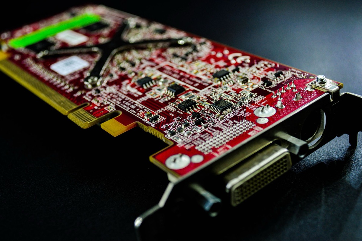 A detailed close-up of a circuit board highlighting electronic components and connectors.